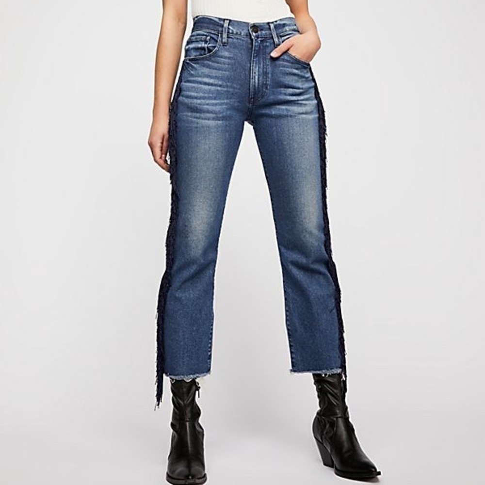 3x1 Jeans Blue Fringe Ground Boyfriend Jeans 25